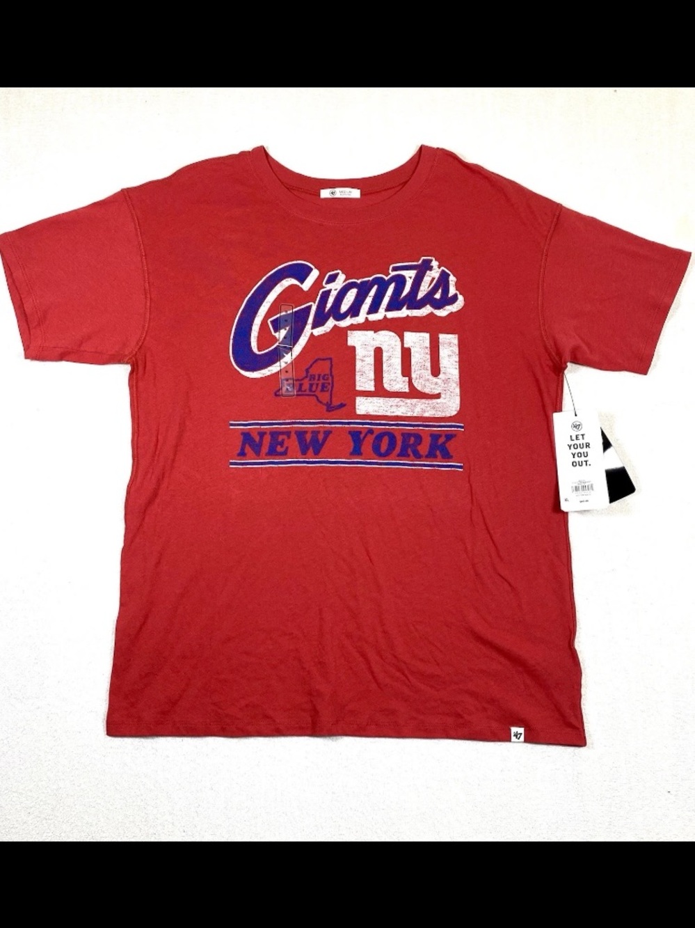 47 Brand New York Giants Womens M Red NFL Graphic T Shirt NWT